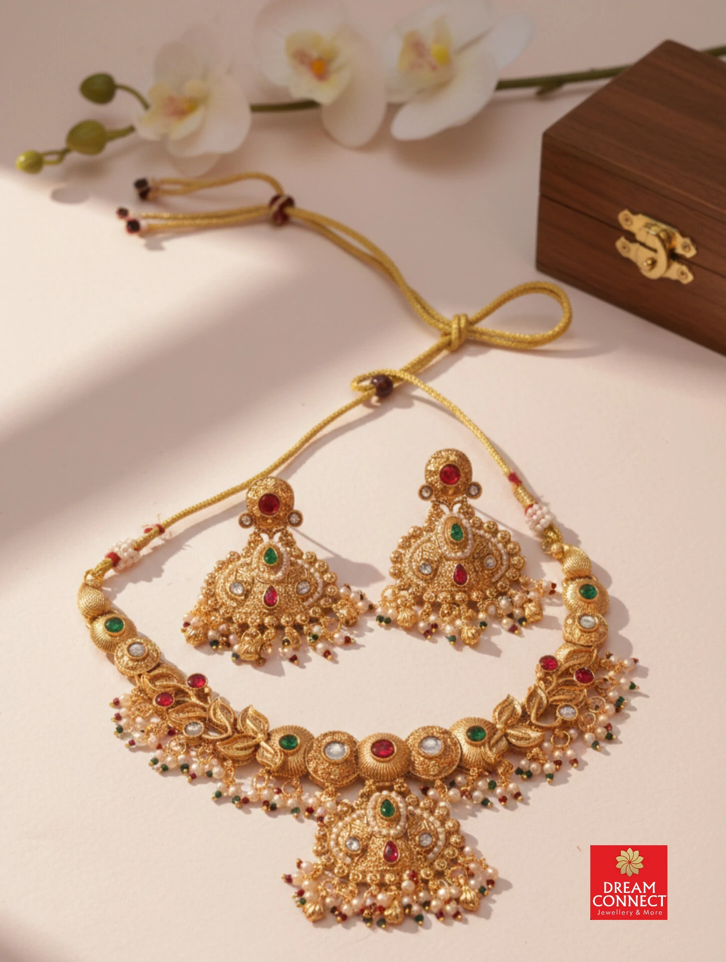 Rajwadi Choker Necklace B3212ERJN04