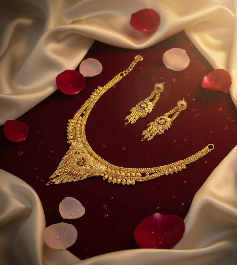 Gold Plated Necklace Set (SNS 08)