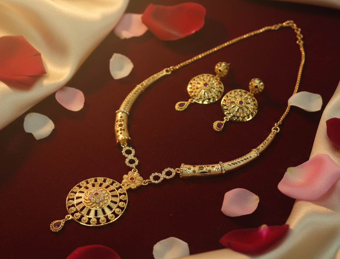 Gold Plated Necklace Set (BX2 SNS15.2)